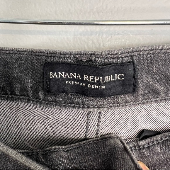 Banana Republic Jeans Womens 28 Gray Button Fly High Rise Slim Stretch Denim - Picture 4 of 8